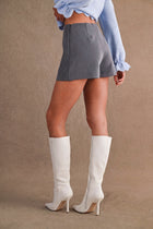 High Waist Mini Skort Black Charcoal