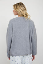  Long Sleeve Button Down Knit Cardigan Grey
