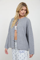  Long Sleeve Button Down Knit Cardigan Grey