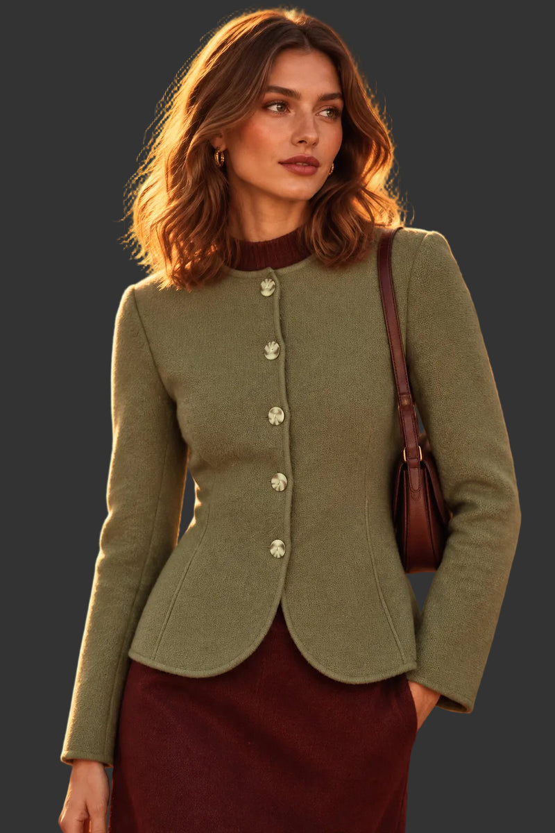  Long Sleeve Button Down Sculpting Cardigan Olive