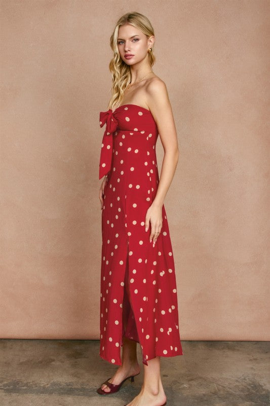knee length dresses for ladies Red Floral Midi Dress - All Dresses main image 0