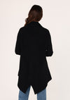 Long Sleeve Open Front Shawl Cardigan Black