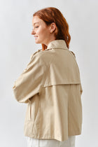  Long Sleeve Double Breasted Jacket Tan