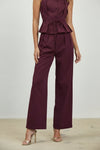High Waist Wide Leg Pants Burgundy