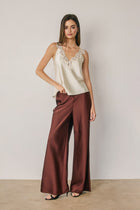 Sleeveless Timeless Lace And Satin Top Ivory