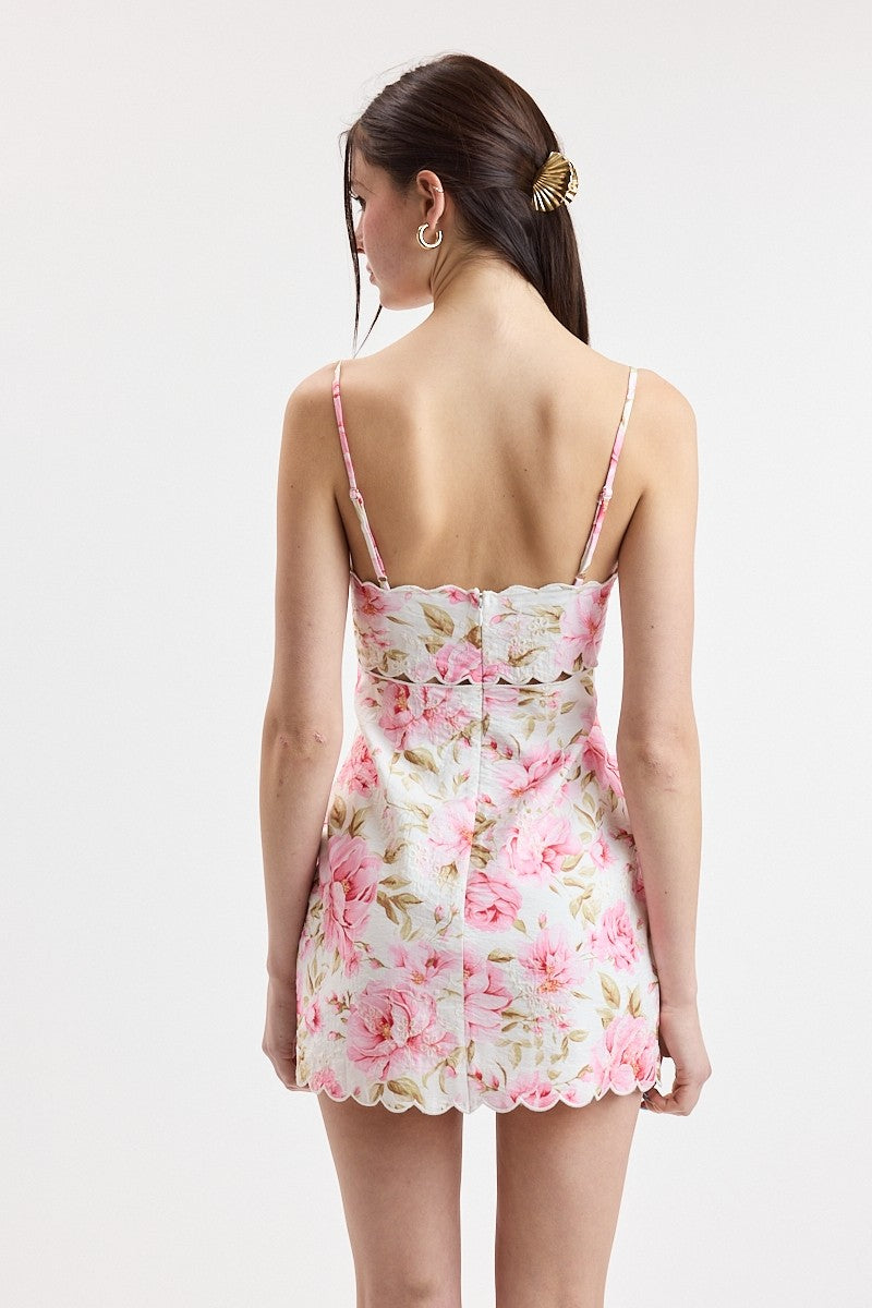 floral eyelet mini dress Jena Floral Eyelet Mini Dress-Pink