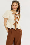 High Waist Pleated Wide Leg Pants Brown