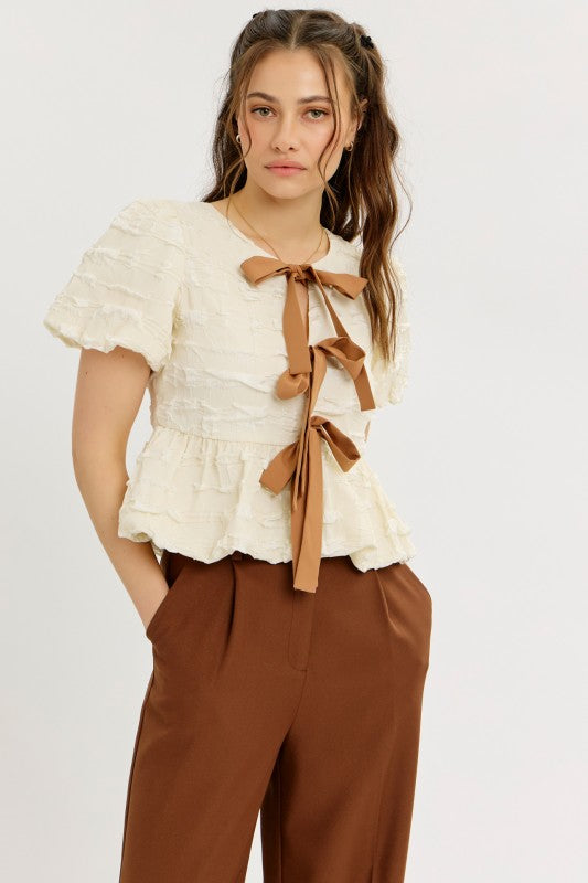 High Waist Pleated Wide Leg Pants Brown