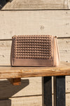 Faux Leather Woven Crossbody Taupe
