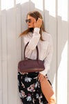 Shoulder Bag Faux Leather Purse Burgundy