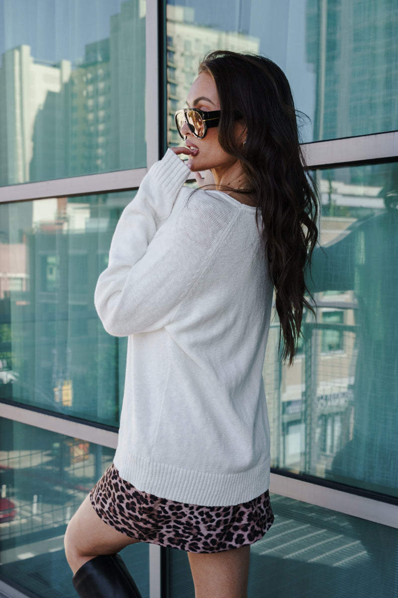 Long Sleeve Sweater White