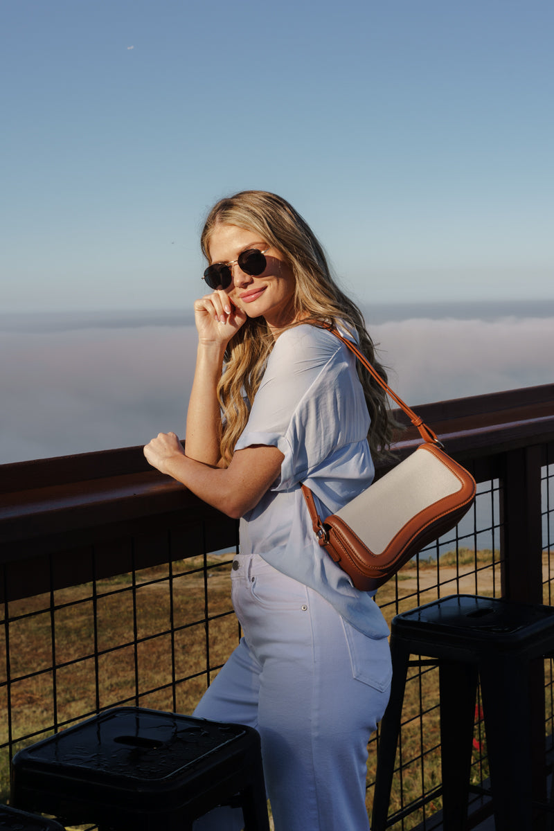 Shoulder Bag Canvas Purse Brown