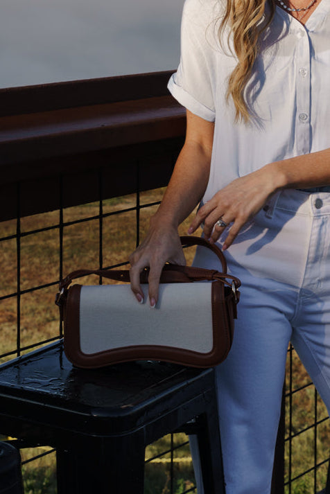 Shoulder Bag Canvas Purse Brown