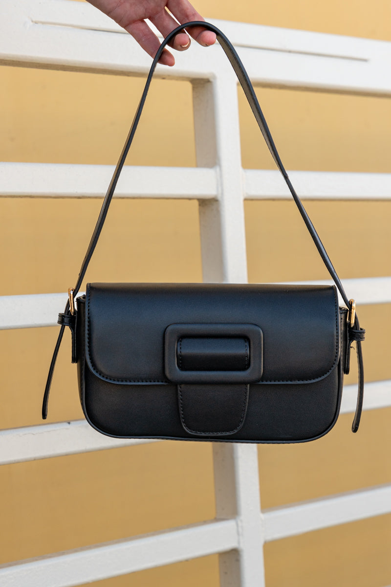 Shoulder Bag Faux Leather Purse Black