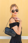 Shoulder Bag Faux Leather Purse Black