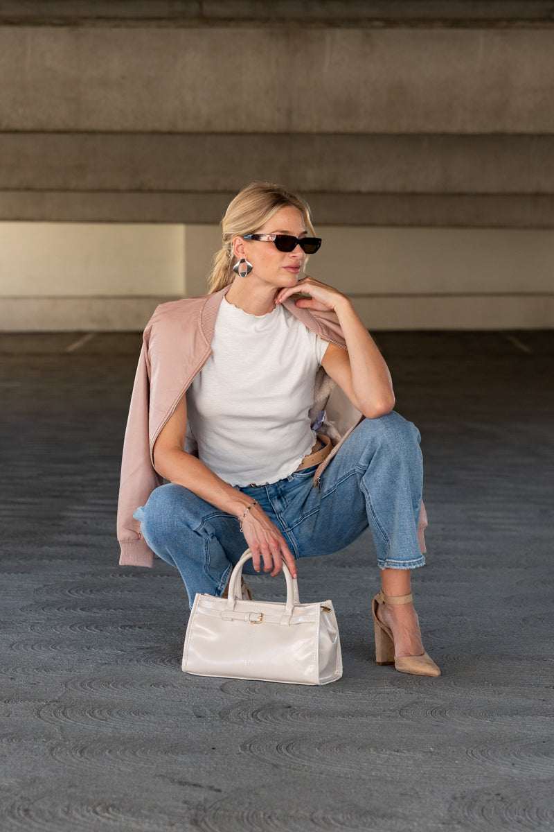 Shoulder Bag Faux Leather Purse White