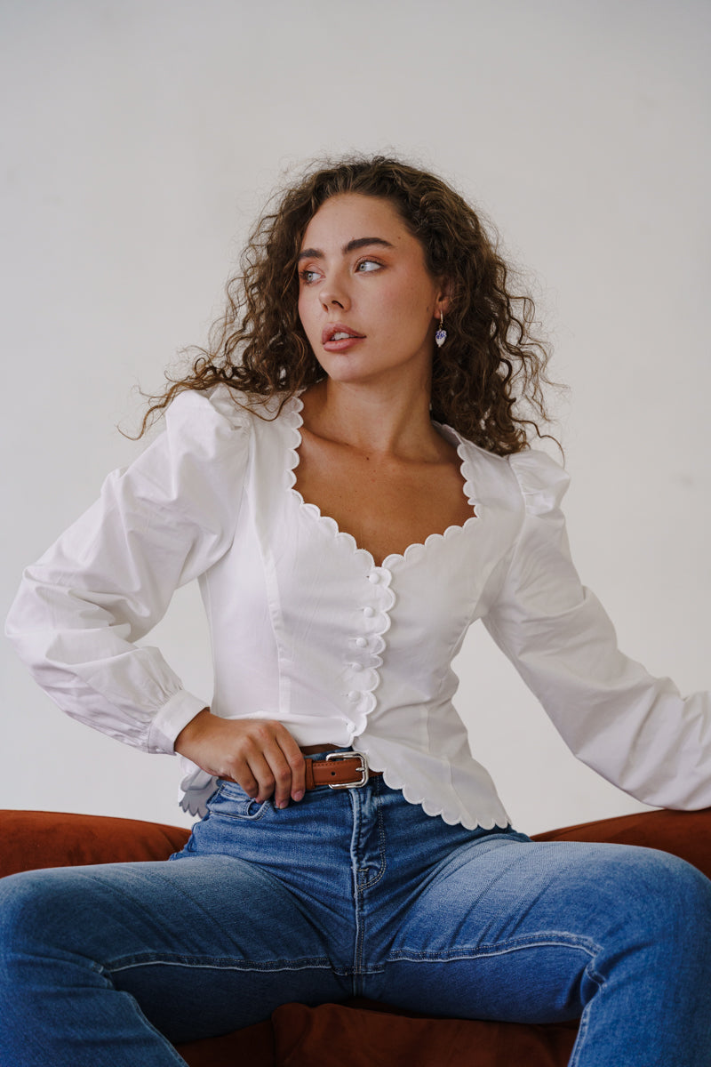 Beaded Heart Pearl Drop Earrings White