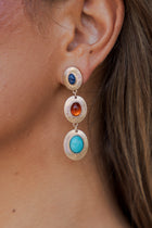 Triple Tiered Coin Drop Earrings Gold