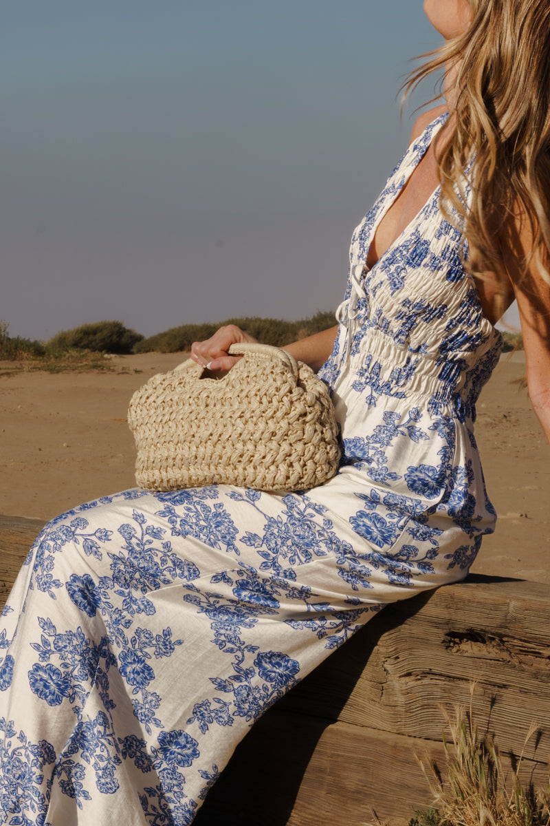 Woven Straw Clutch Natural