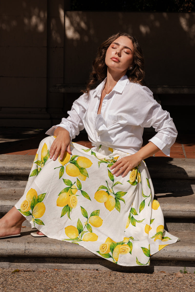 midi dress with lemons Lovers and Lemons Midi Dress Large