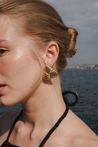 Chunky Triangle Stud Earrings Gold
