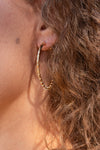 Textured Stacked Hoop Earrings Gold