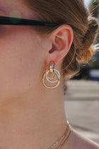 Interlocking Multi Hoop Drop Earrings Gold