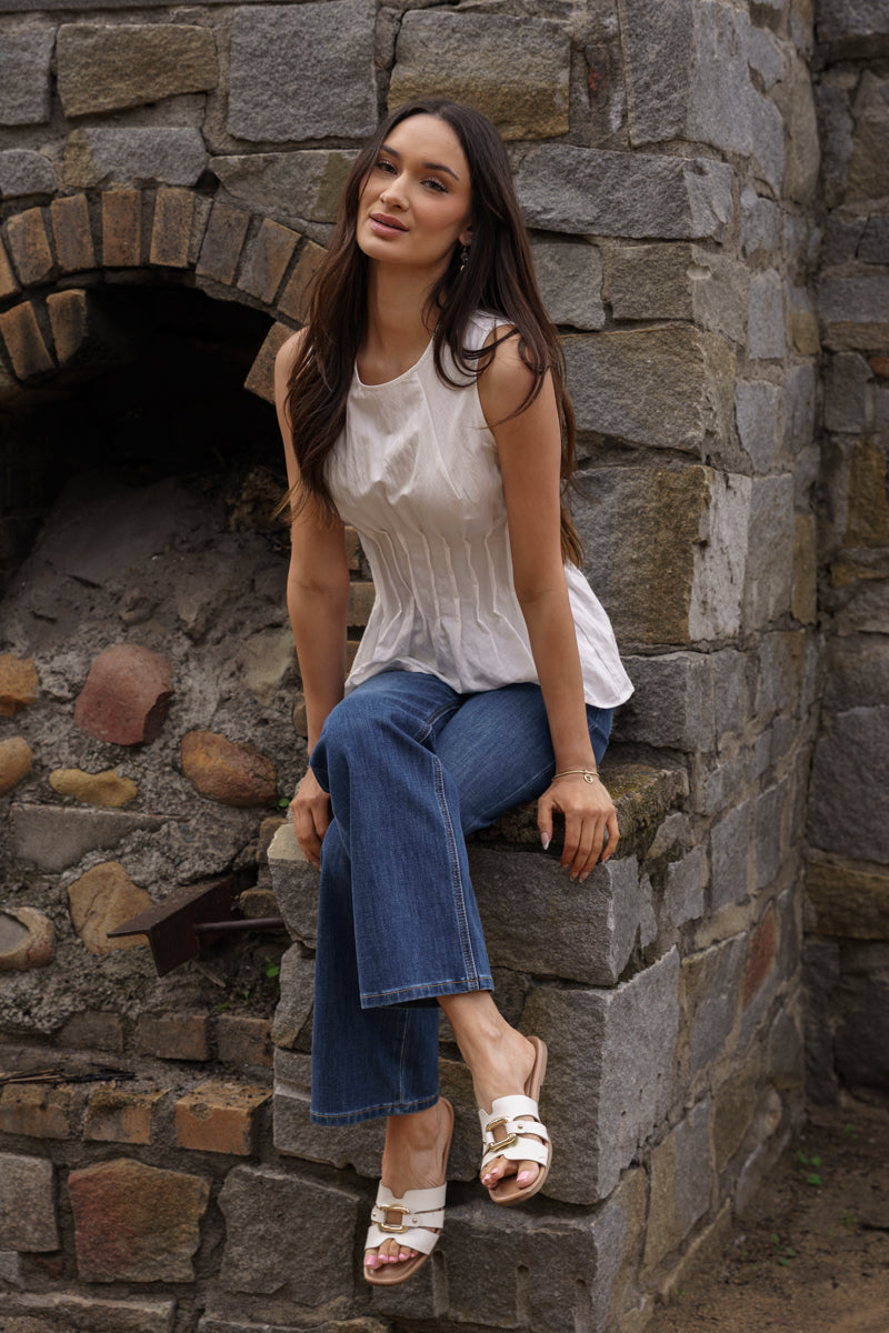 High Rise Wide Leg Jeans Dark Wash