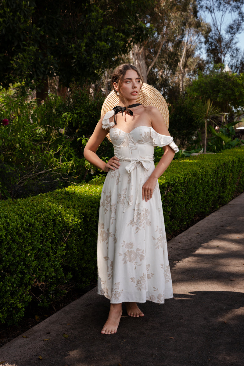 floral maxi dress flutter sleeve VENUS Flutter Sleeve Maxi Dress | Dopamine Floral