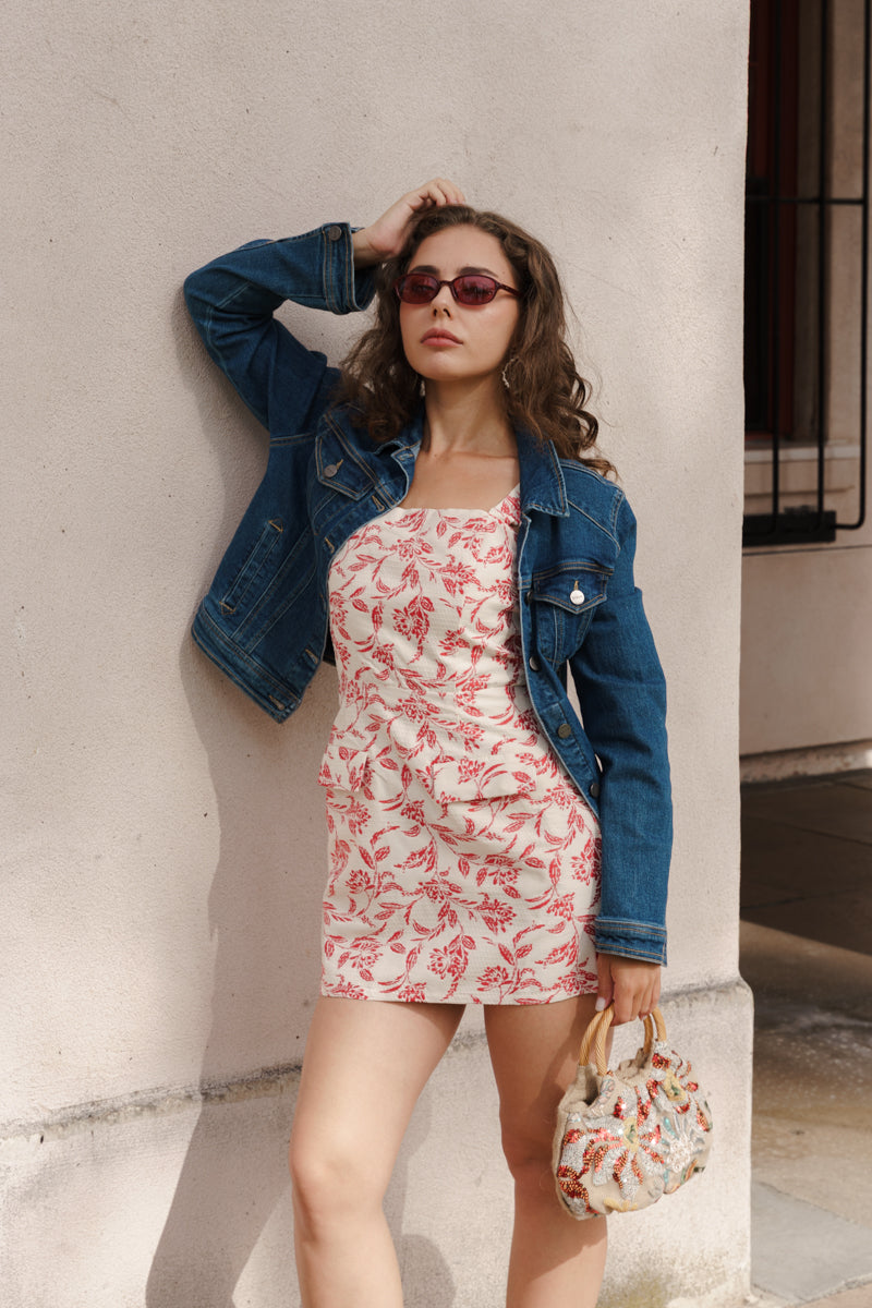 Long Sleeve Denim Jacket Dark Wash