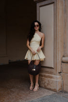 Faux Suede Shoulder Handbag Brown