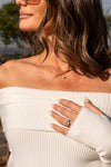  Long Sleeve Off The Shoulder Knit Top Ivory