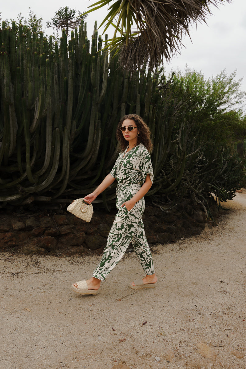 Top Handle Woven Beaded Handbag Natural