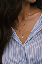 Kiernan Double Layer Multi Strand Pendant Necklace Silver