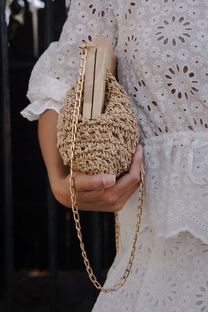 Woven Slouchy Clutch Natural