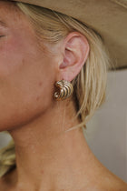 Aspen Chunky Retro Inspired Stud Earrings Gold