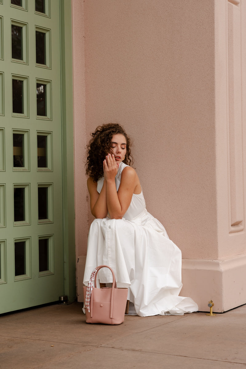 Dariana Sleeveless Waist Tie Button Front Midi Dress White Small Dariana Sleeveless Waist Tie Button Front Midi Dress White Small