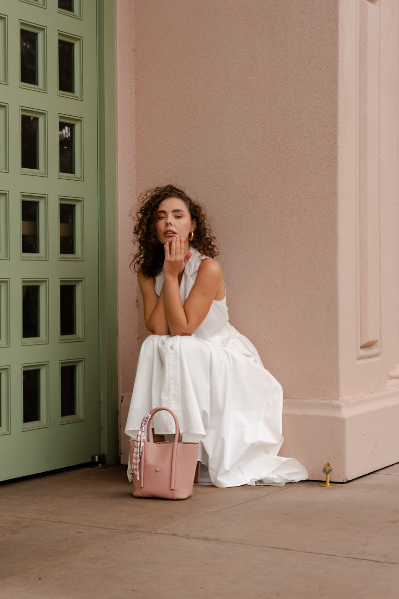 sleeveless midi white dress White Cutout Sleeveless Midi Dress