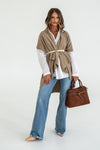 Sleeveless Open Front Cardigan Brown