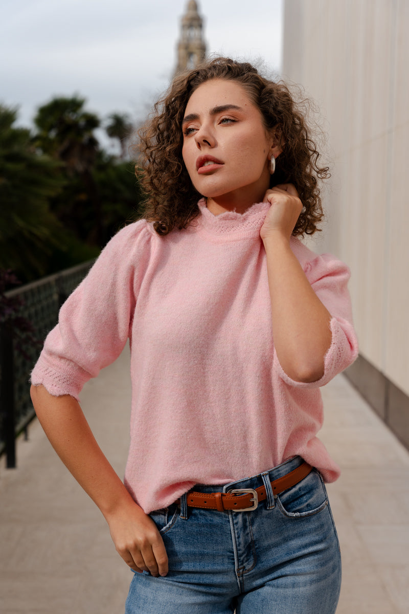 Contrast Stitched Rectangle Buckle Belt Brown