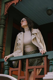 Long Sleeve Double Breasted Jacket Tan