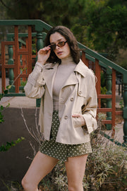 Long Sleeve Double Breasted Jacket Tan
