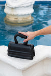 Top Handle Faux Leather Purse Black