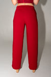  High Waist Straight Leg Pants Red