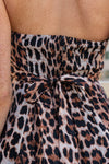 Sleeveless Leopard Print Mini Dress Brown