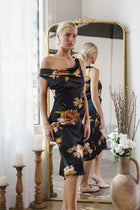 Jovie Sleeveless Floral Print Midi Dress Black