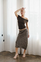 Jana Off The Shoulder Stylish Ruched Top Brown