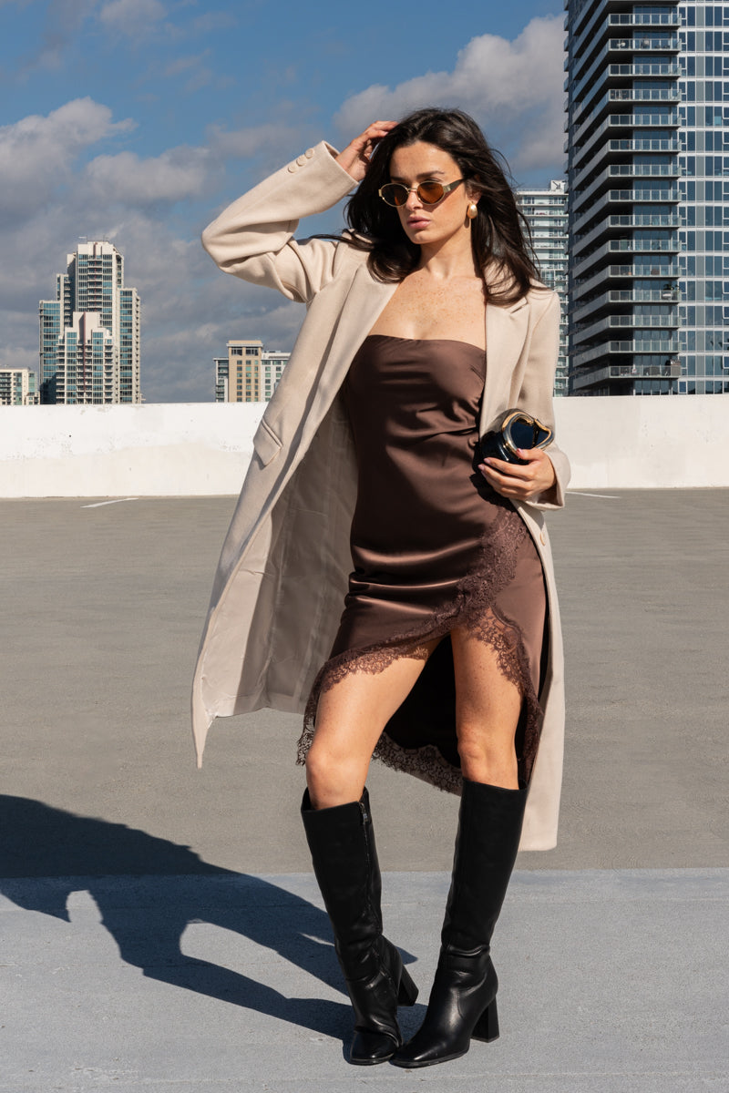 Metal Top Handle Crossbody Black