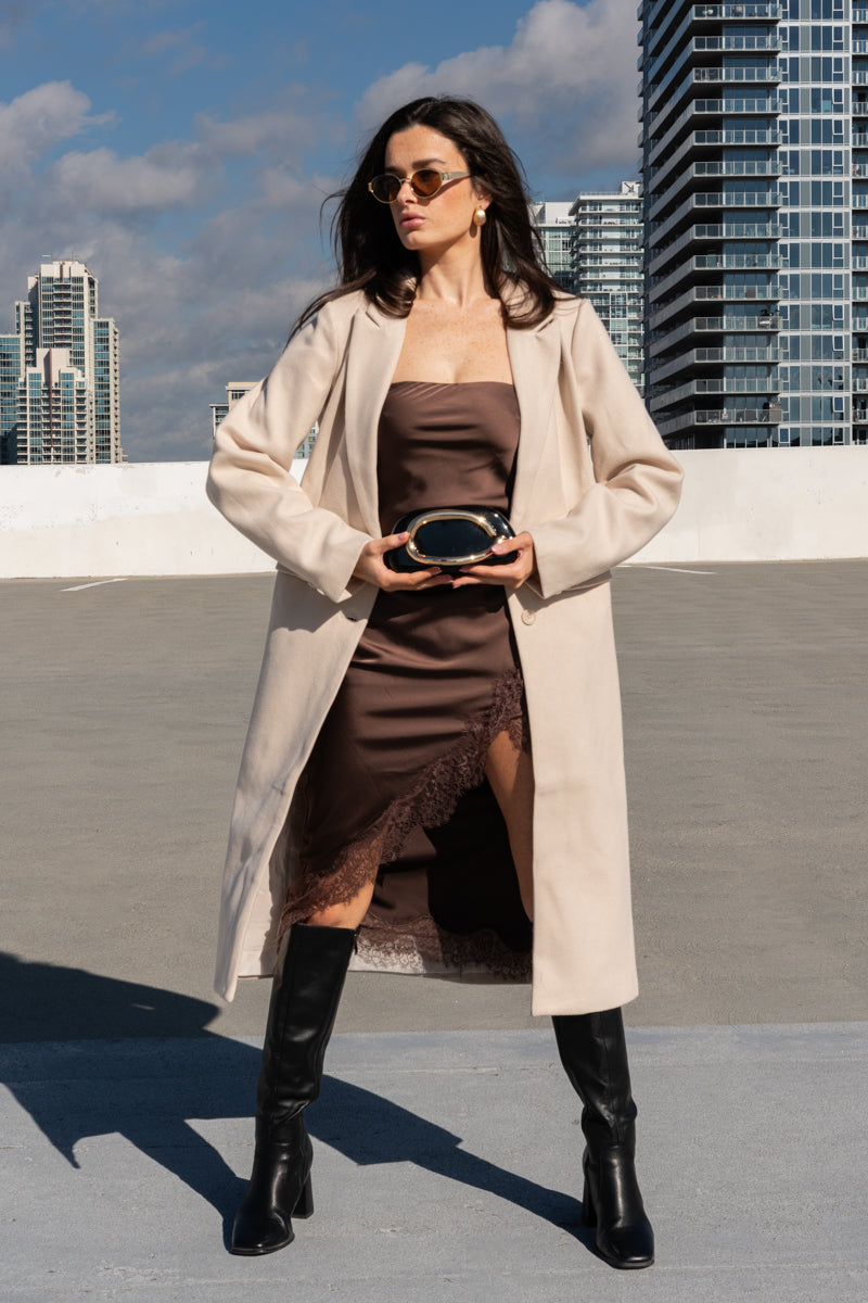 Metal Top Handle Crossbody Black