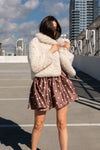 Alana Long Sleeve Faux Fur Jacket Ivory